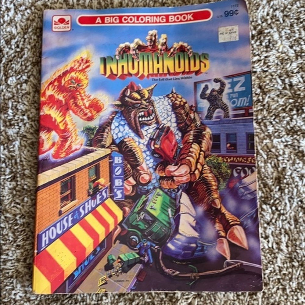 Vintage 1986 Inhumanoids Golden Big Coloring Book Hasbro Metlar Granok HTF